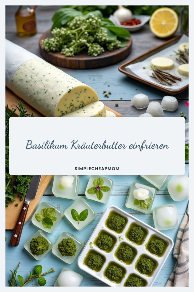Basilikum Kräuterbutter einfrieren