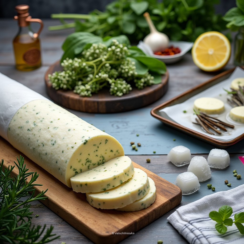 Basilikum Kräuterbutter einfrieren
