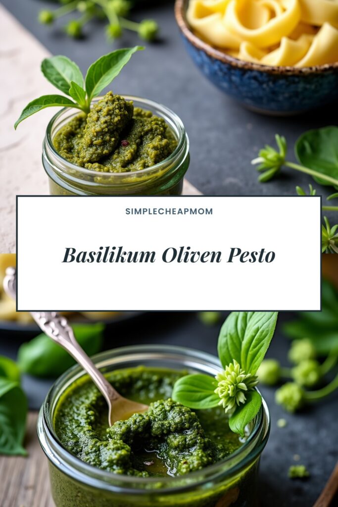 Basilikum Oliven Pesto