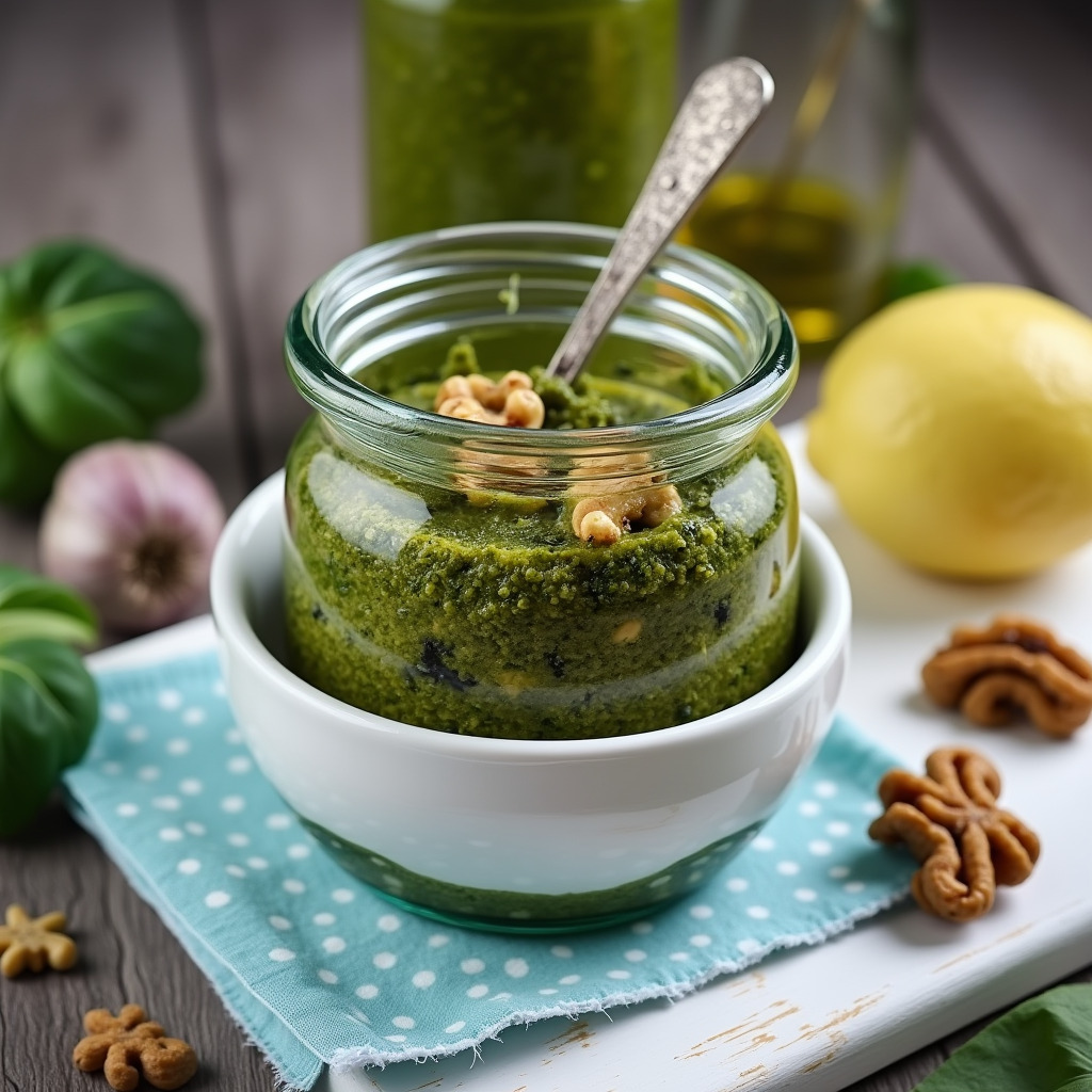 Basilikum Pesto mit Walnüssen