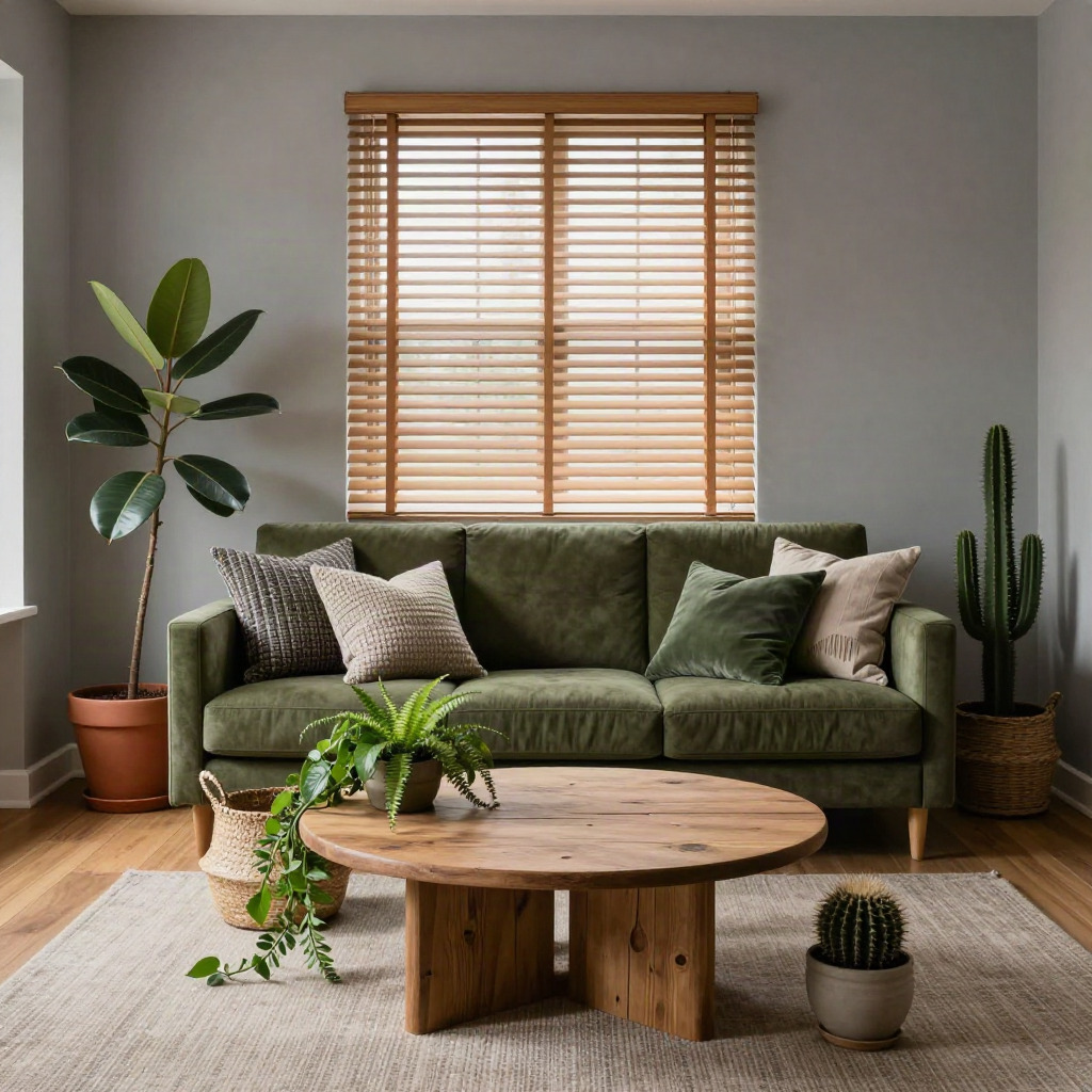 Earthy Color Palette with Greenery — Living Room Ideas With Plants and Natural Materials