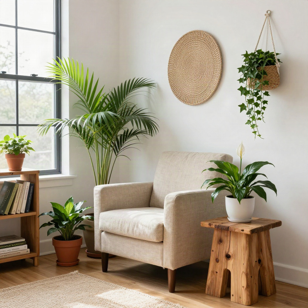 Indoor Garden Nook — Living Room Ideas With Plants and Natural Materials