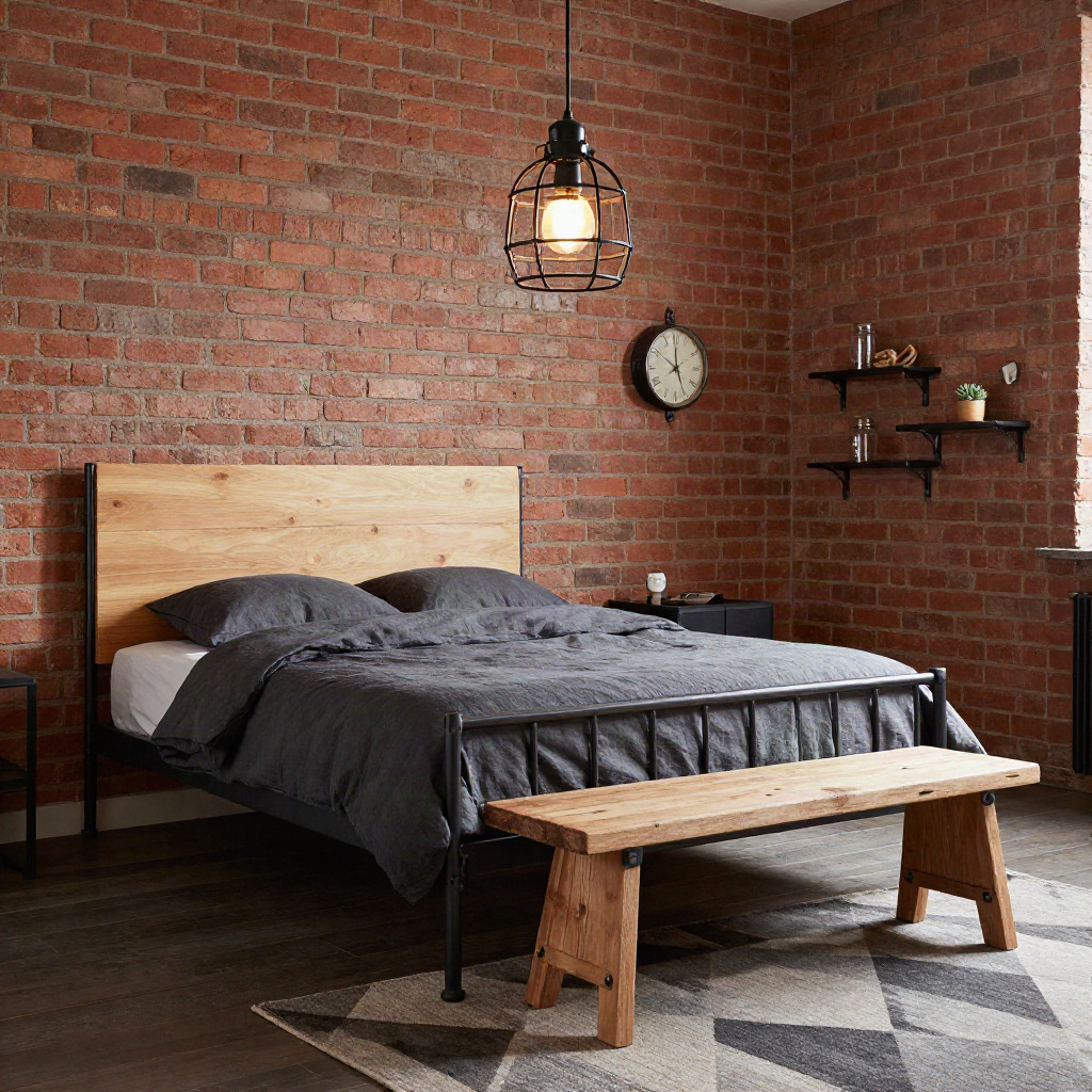 Industrial Elegance with Wood and Metal — Modern Bedroom Decor Ideas With Natural Wood Accents