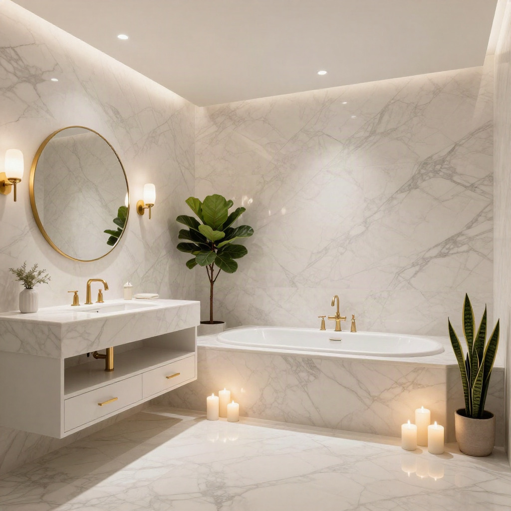 Luxurious Marble and Gold Accents — Bathroom Remodel Inspiration Ideas for a Modern Home