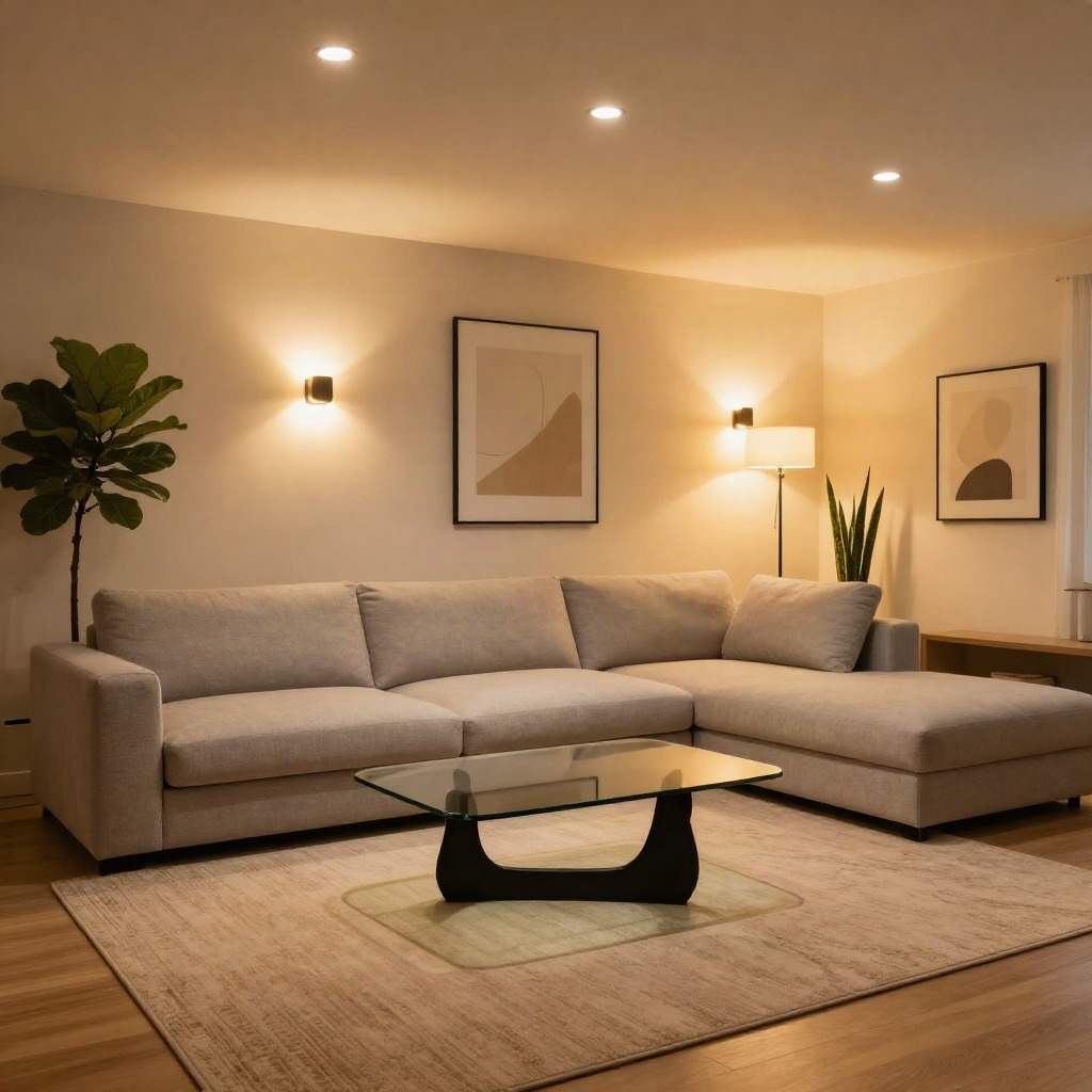 Mood Lighting with Smart Technology — Modern Living Room Decor Ideas With Warm Lighting