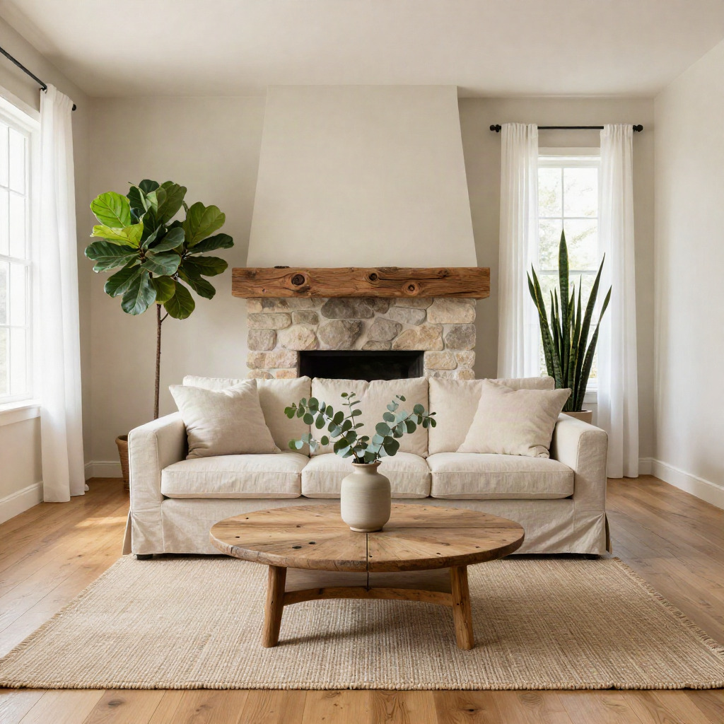 Natural Elements and Greenery — Neutral Living Room Ideas That Feel Anything but Boring