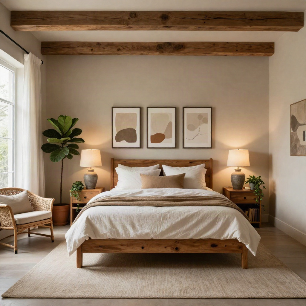 Natural Wood Accents for Warmth — Bedroom Ideas for a Warm Neutral Color Palette