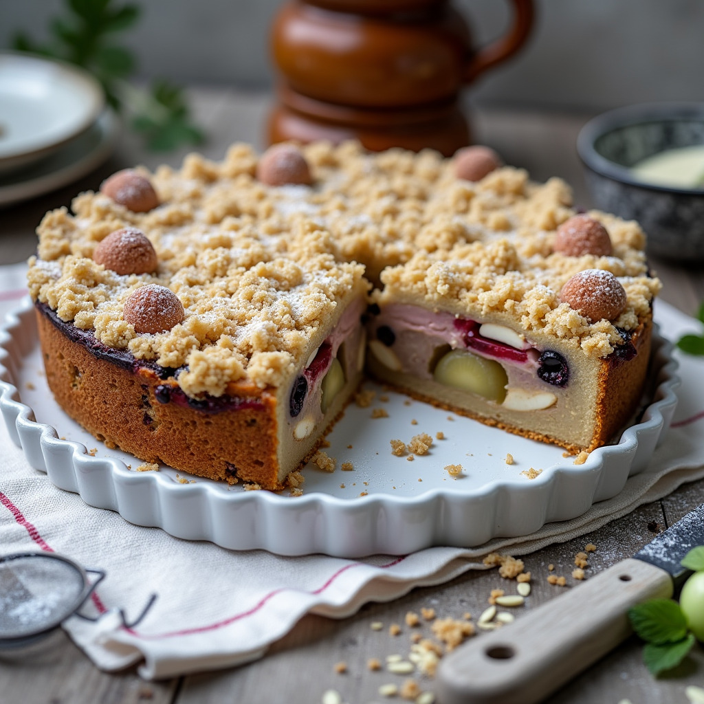 Stachelbeerkuchen mit Streuseln