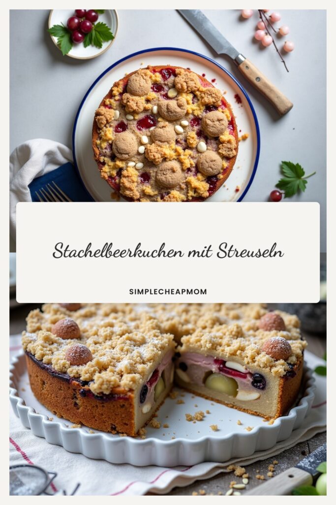 Stachelbeerkuchen mit Streuseln