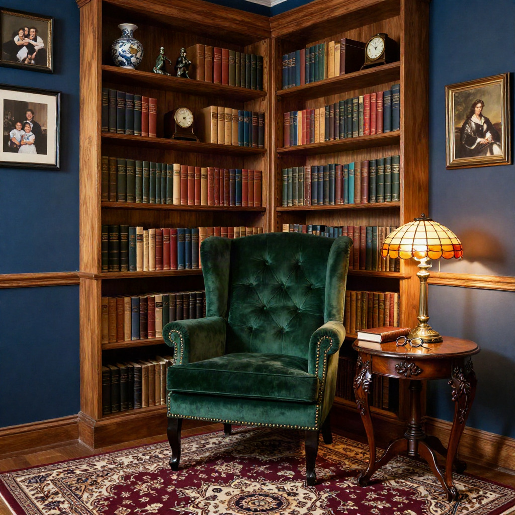 Traditional Reading Alcove with Built-in Shelves — Living Room Ideas for Creating a Cozy Reading Corner